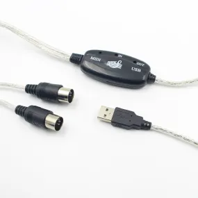 CONQUEROR -  Cable MIDI PC To Music Keyboard Adapter Converter 1.8 Meter