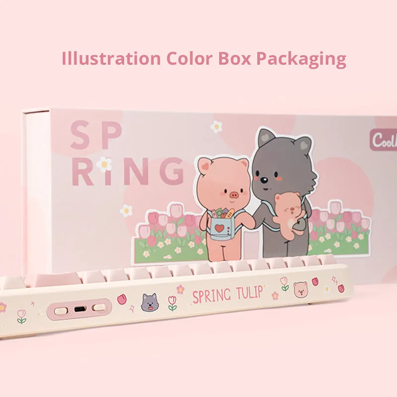 CoolKiller Spring Cute Wireless Mechanical Keyboard