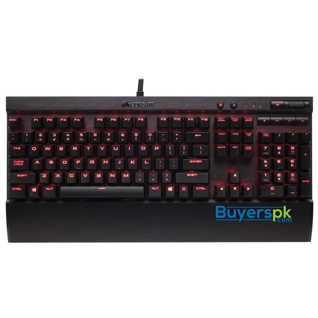 Corsair K70 Lux Mechanical Gaming Keyboard - Backlit Red Led - Usb Passthrough & Media Controls -