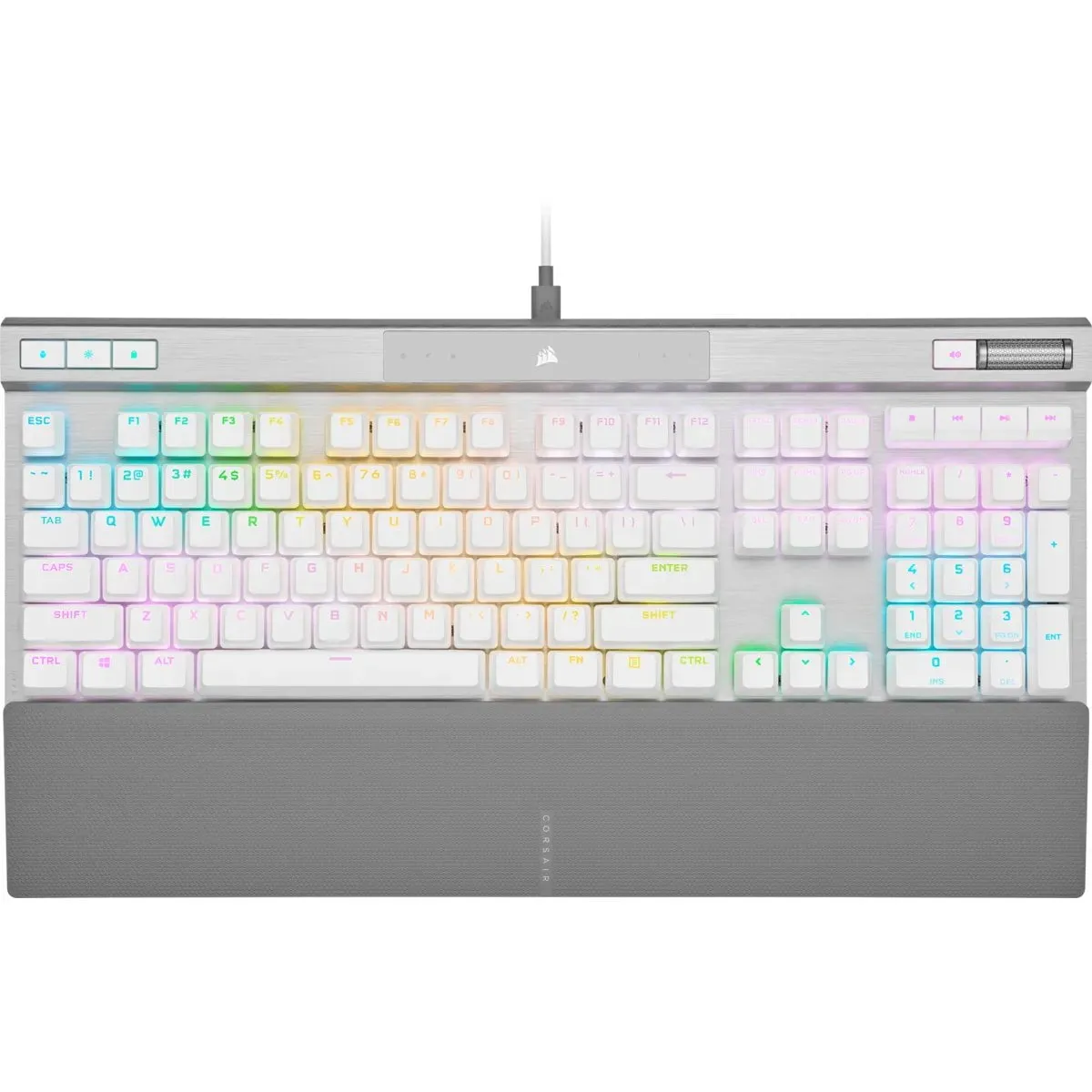 Corsair K70 PRO RGB Optical-Mechanical Gaming Keyboard - Corsair OPX switches - White