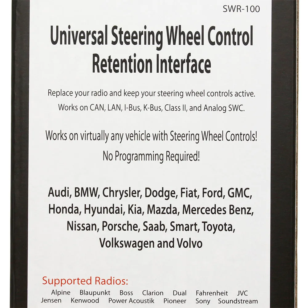 Crux Universal Steering Wheel Control Retention Interface No Programming SWR-100