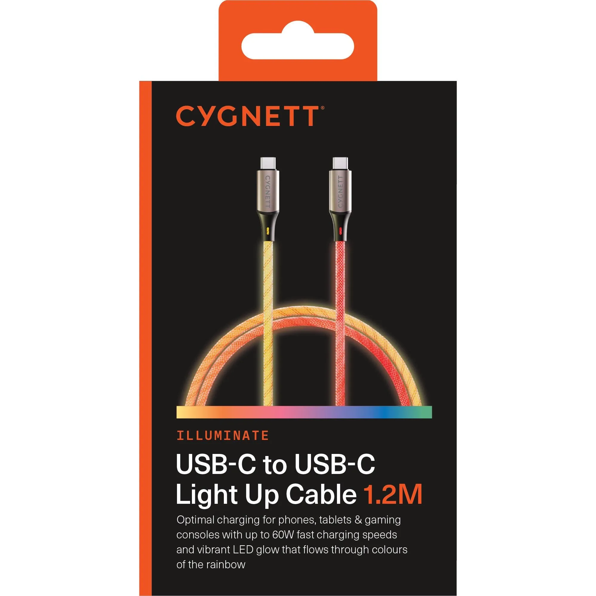 Cygnett Illuminate USB-C to USB-C Light Up Cable 1.2m