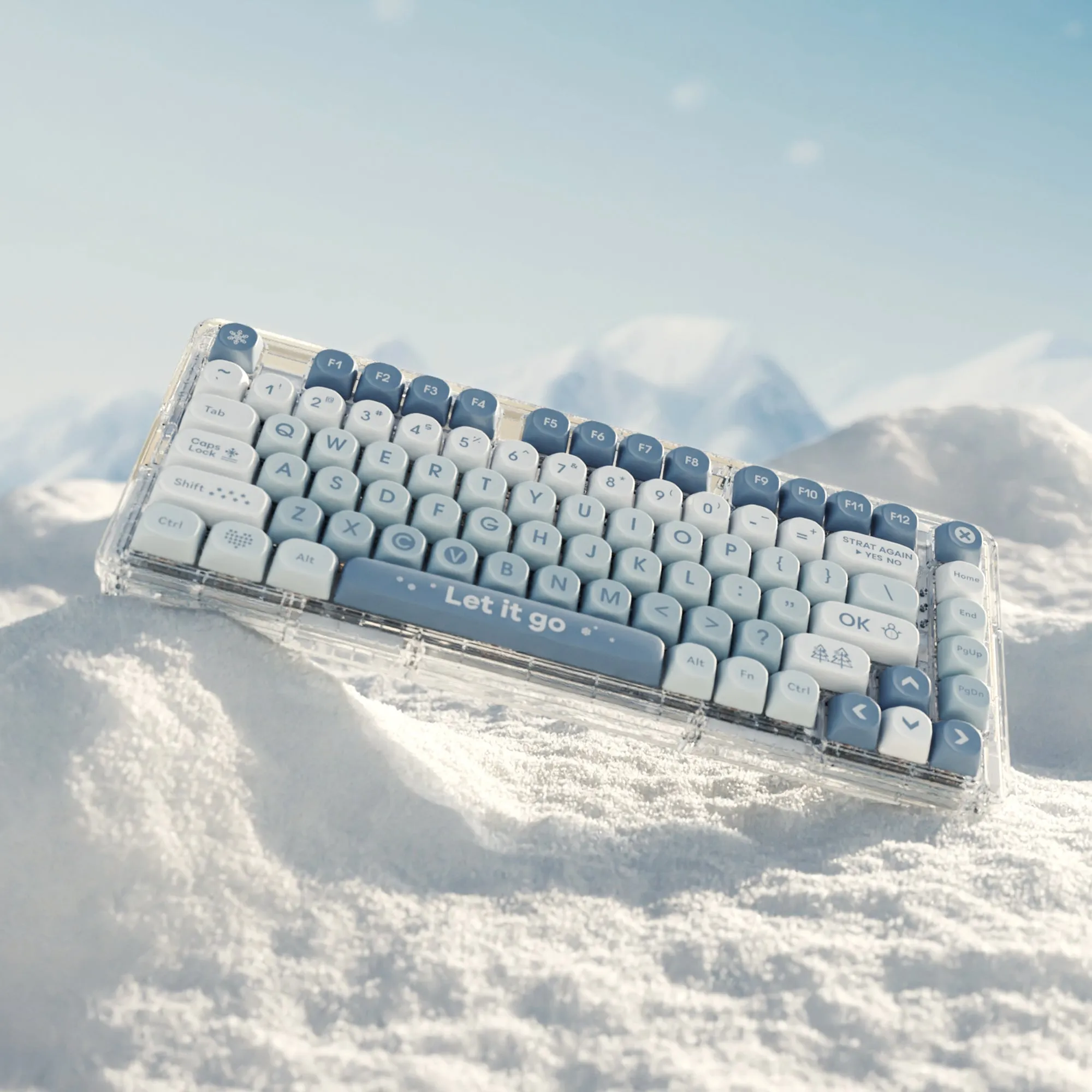 D82 Snowflakes Wireless Keyboard