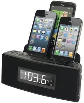 DOK CR18 3-Port Smartphone Charger with Speaker & Alarm Clock