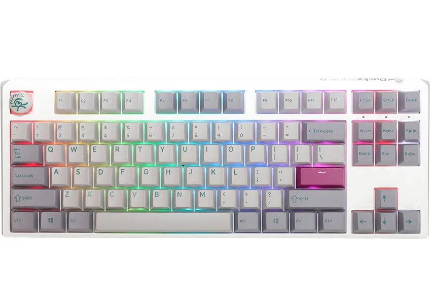 Ducky One 3 Mist Grey Tkl Gaming Keyboard, Rgb Led - Mx-Brown (Us)