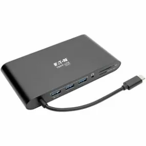 Eaton Tripp Lite Series USB-C Dock, Dual Display - 4K HDMI / mDP, VGA, USB 3.x (5Gbps), USB-A/C Hub, GbE, Memory Card, 100W PD Charging