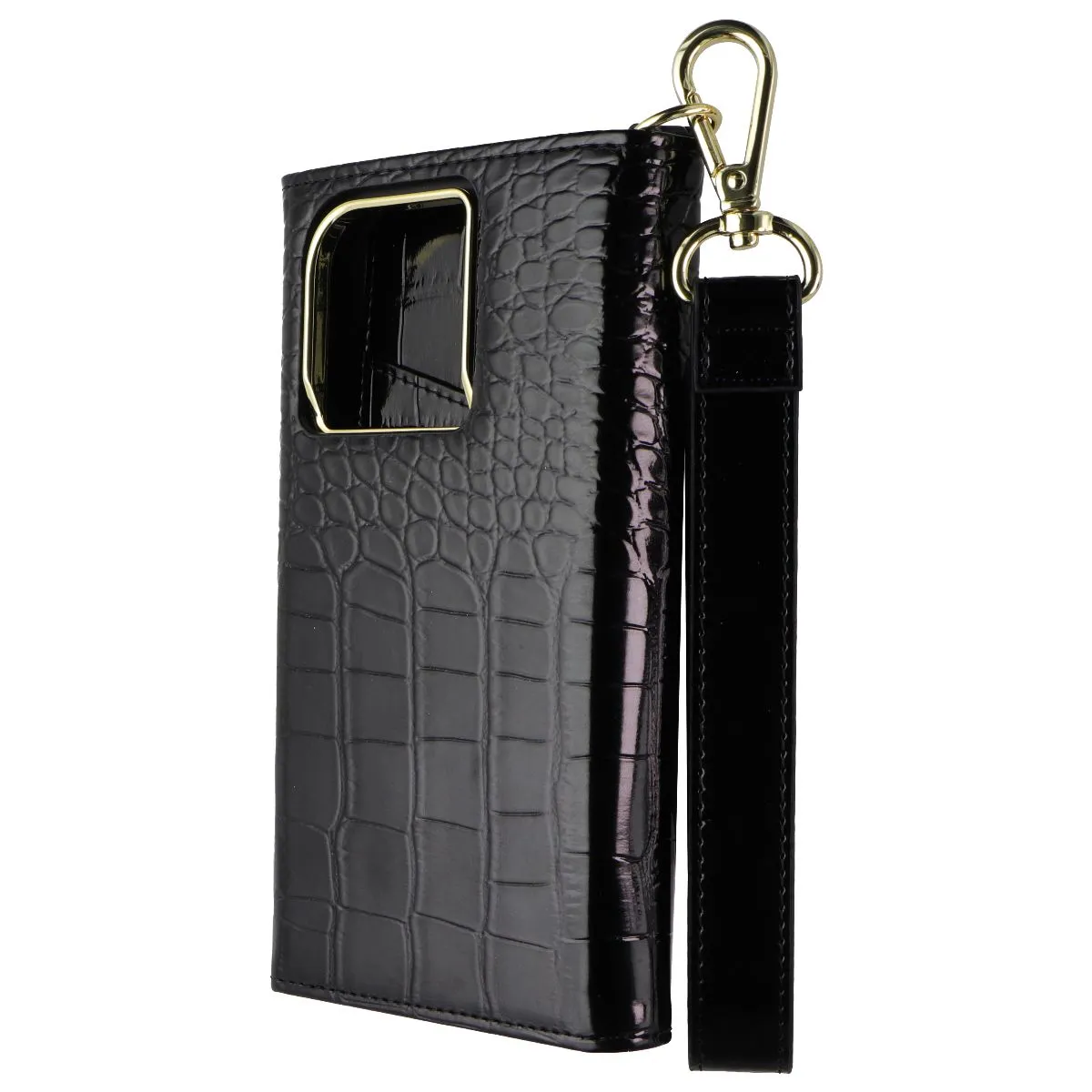 Elizabeth James Wristlet Folio Case For MagSafe for iPhone 15 Pro - Black Croc