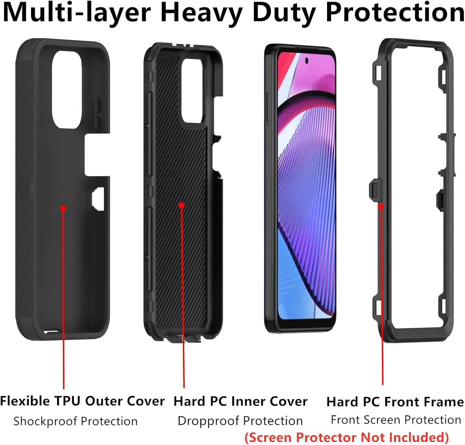 Entronix Heavy Duty Case for Google Pixel 7, Triple-Layer & Full Protection,