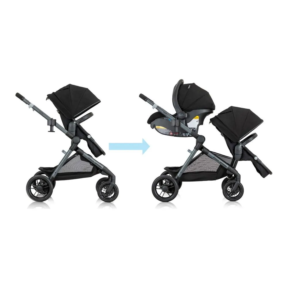 Evenflo Pivot Xpand Modular Travel System with LiteMax Infant Car Seat - Ayrshire Black