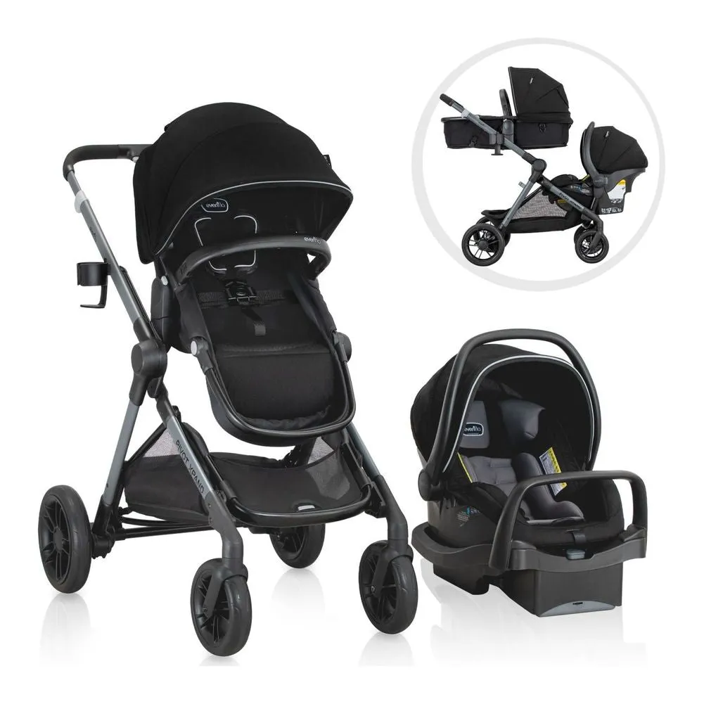 Evenflo Pivot Xpand Modular Travel System with LiteMax Infant Car Seat - Ayrshire Black