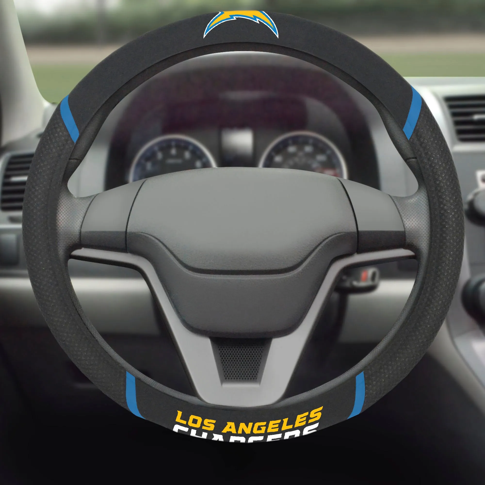 Fanmats Los Angeles Chargers Embroidered Steering Wheel Cover