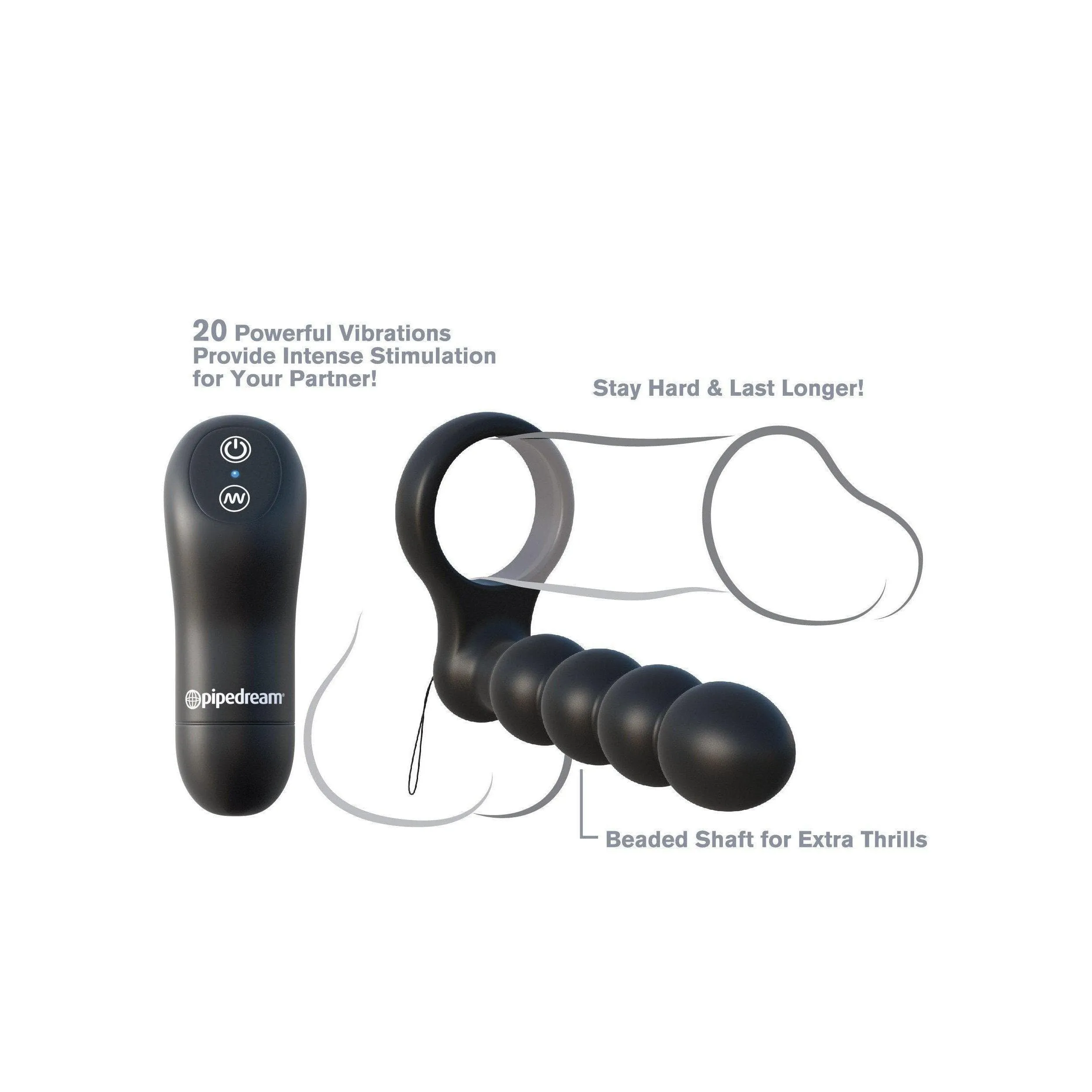 Fantasy C-ringz Remote Double Penetrator Black