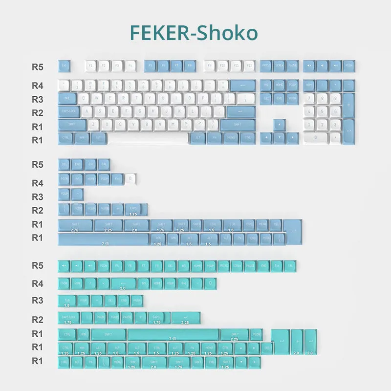 FEKER 226 Keys CSA Profile PBT Doubleshot Keycap Set