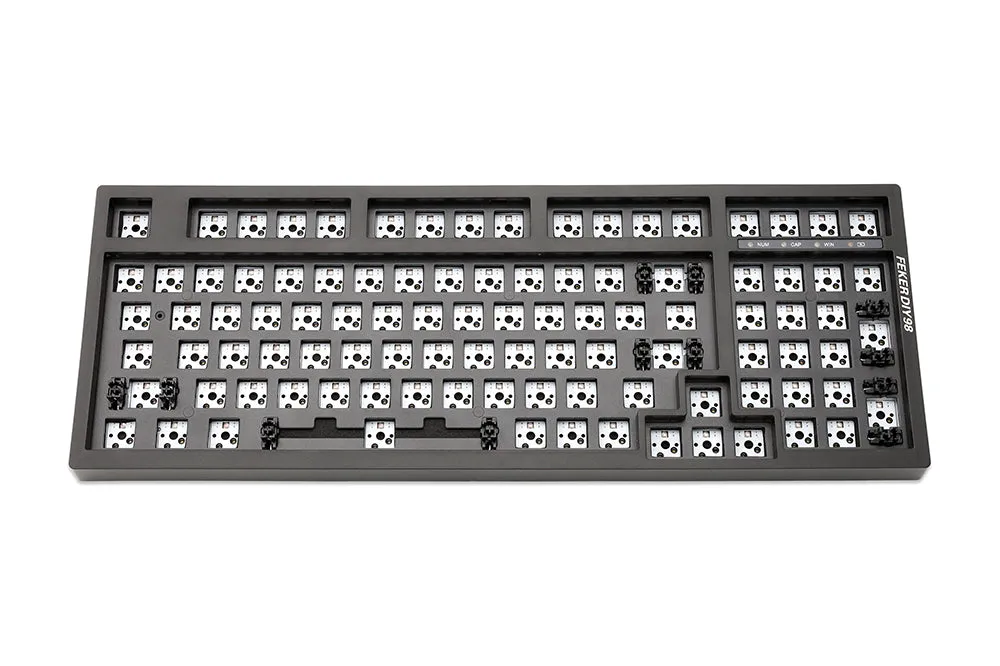 Feker 98 3 Mode Wireless 98% Mechanical Keyboard kit hot swappable switch lighting effects RGB led type c 2.4G BT