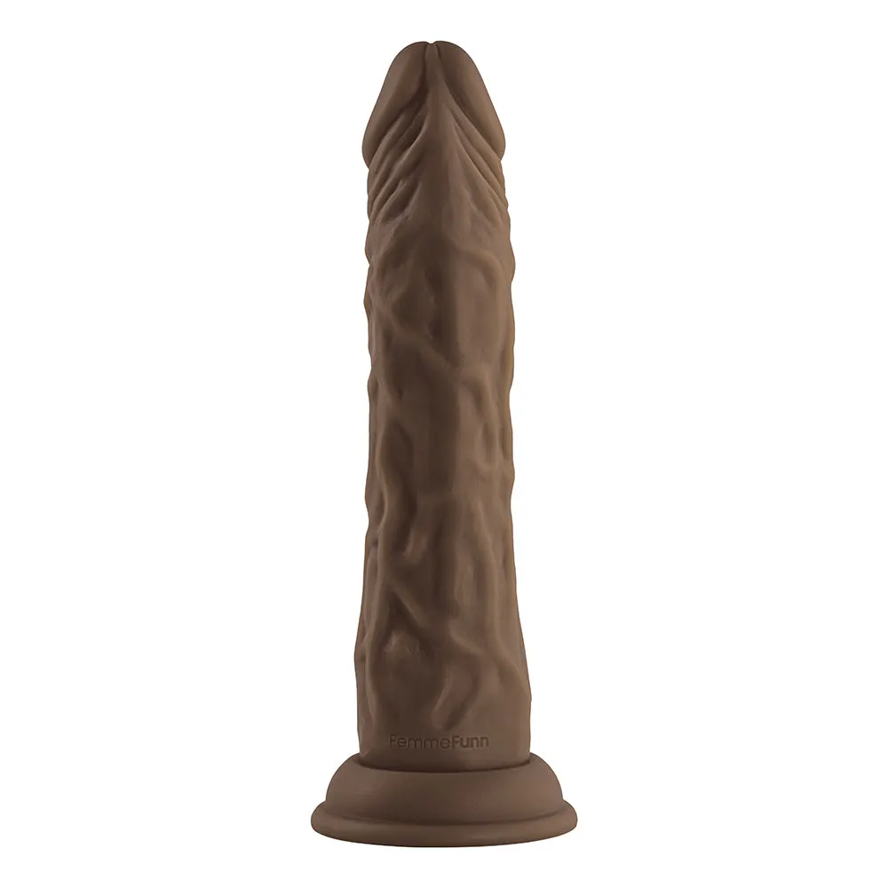 FemmeFunn Vortex Turbo Shaft 2.0 8 in. Vibrating Rotating Dildo Brown