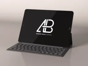 Free Realistic iPad Pro Mockup with Keyboard