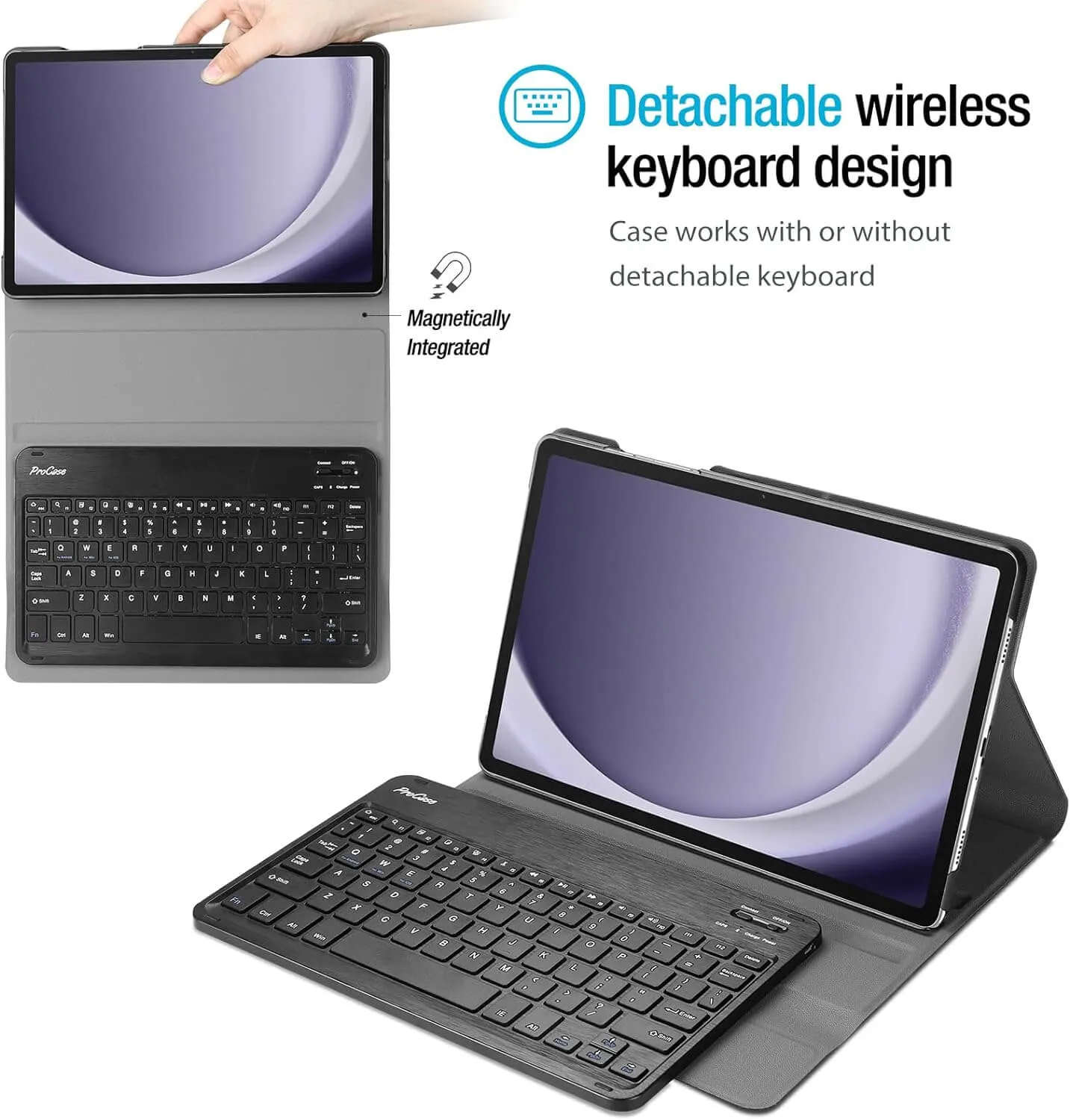 Galaxy Tab A9 Plus 11 Inch 2023 PU Leather Keyboard Case | ProCase