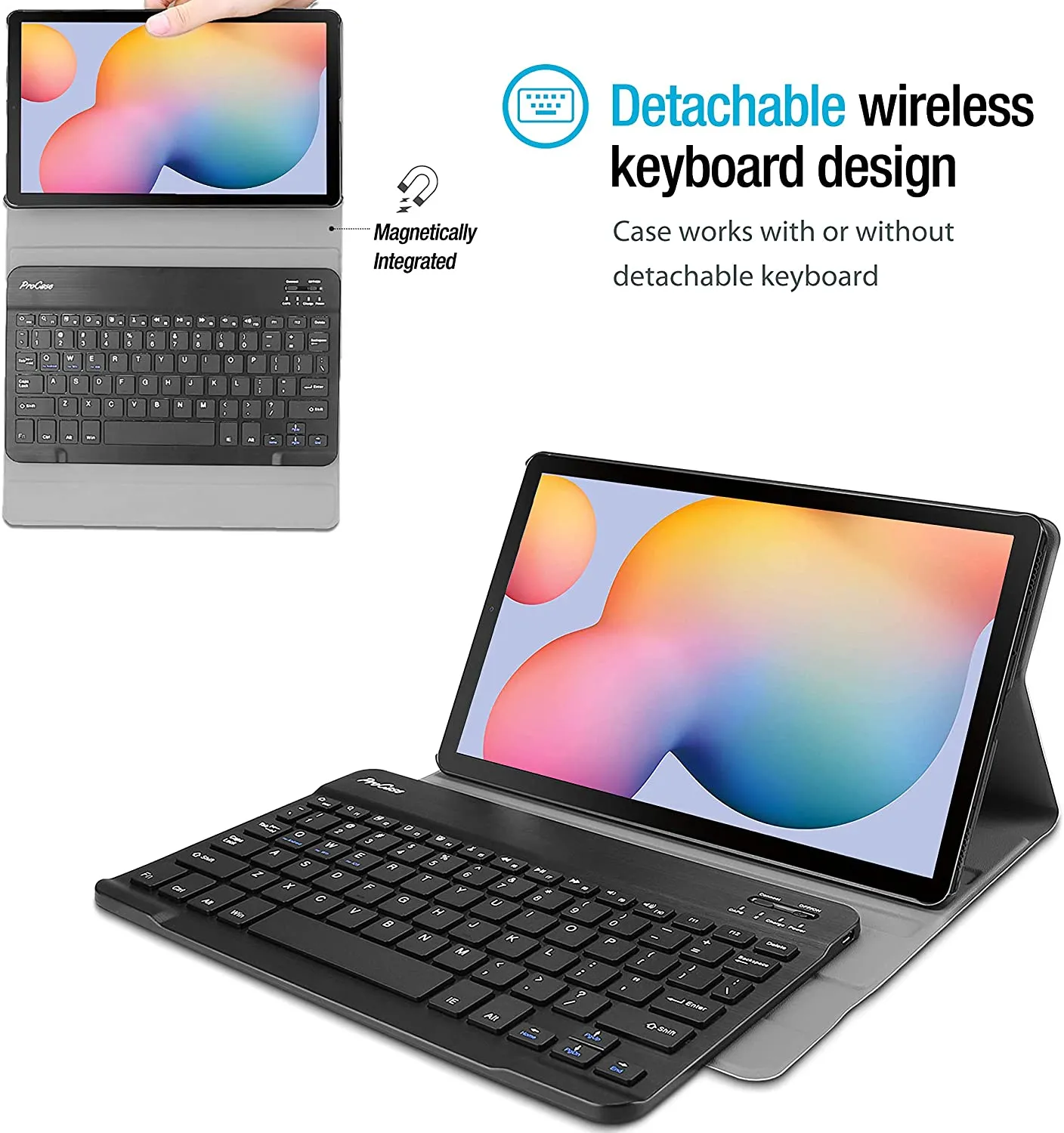 Galaxy Tab S6 Lite 10.4 2020 (P610/ P615) / 2022 (P613/ P619) Case with Detachable Keyboard | ProCase