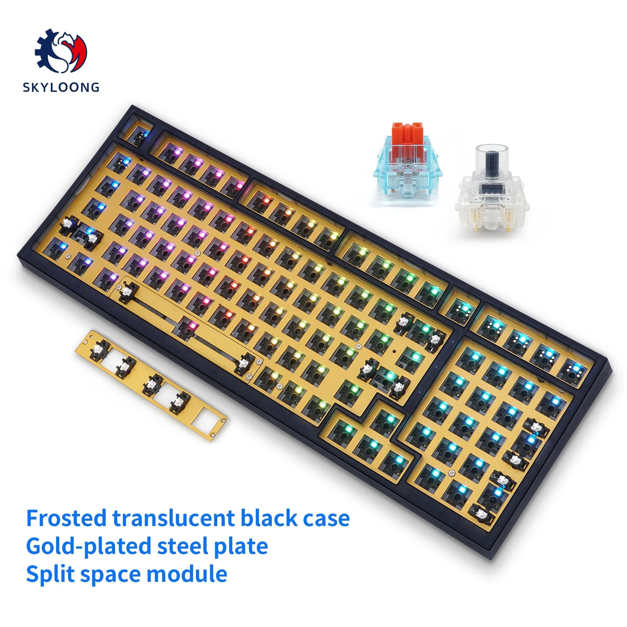 GK980 Gasket hot swappable 98% Custom Mechanical Keyboard Kit support split spacebar rgb switch leds type c has software