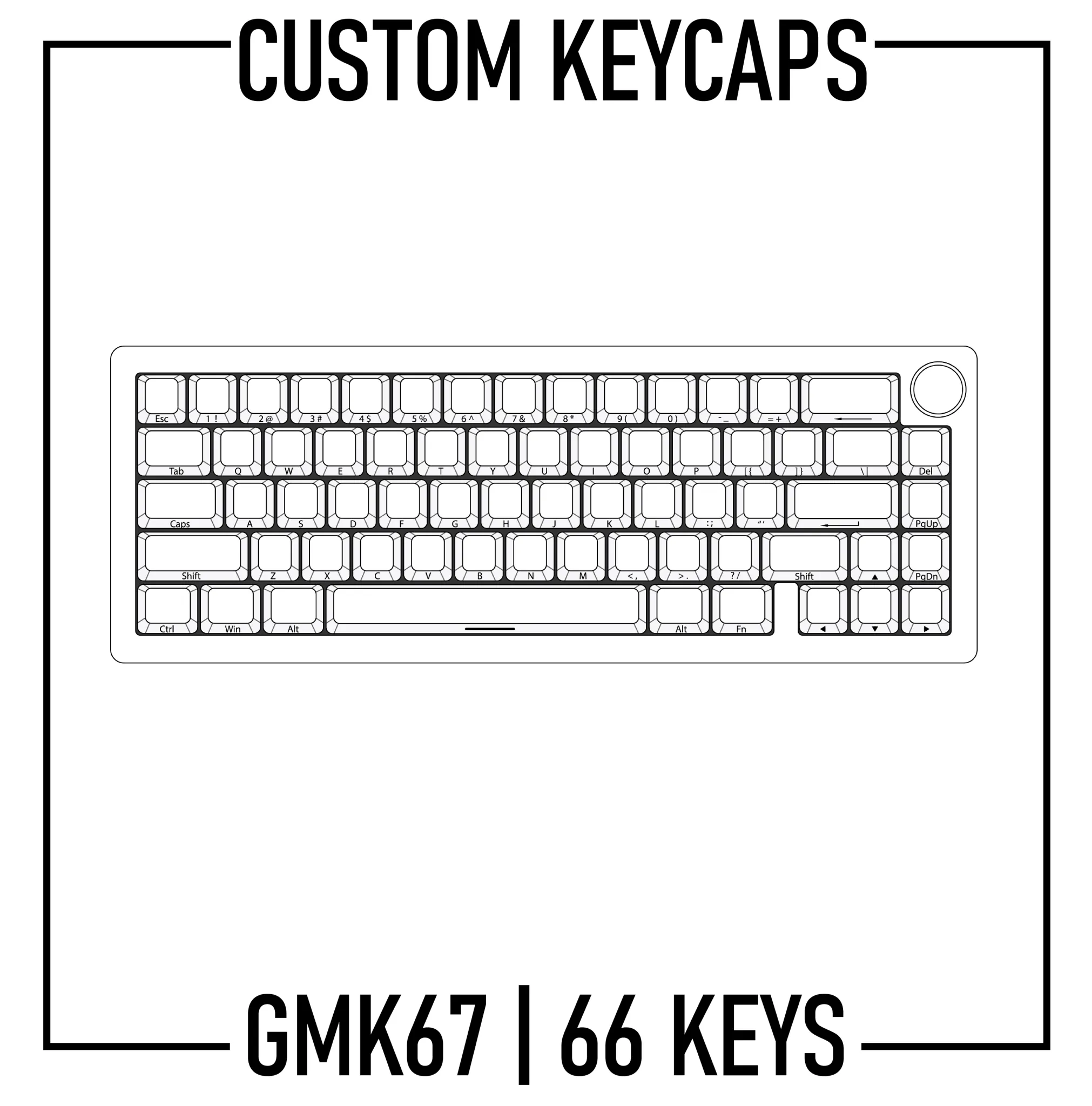 GMK67 Mechanical Keyboard Custom Double Shot Keycap set ( ANSI | 66 Keys)