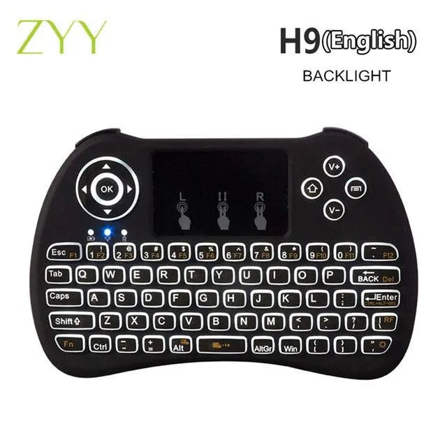 H9 Mini Hand-held Backlight Keyboard Air Mouse / Remote Control