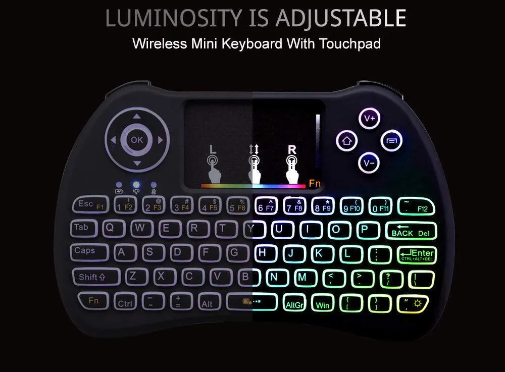 H9 Mini Hand-held Backlight Keyboard Air Mouse / Remote Control