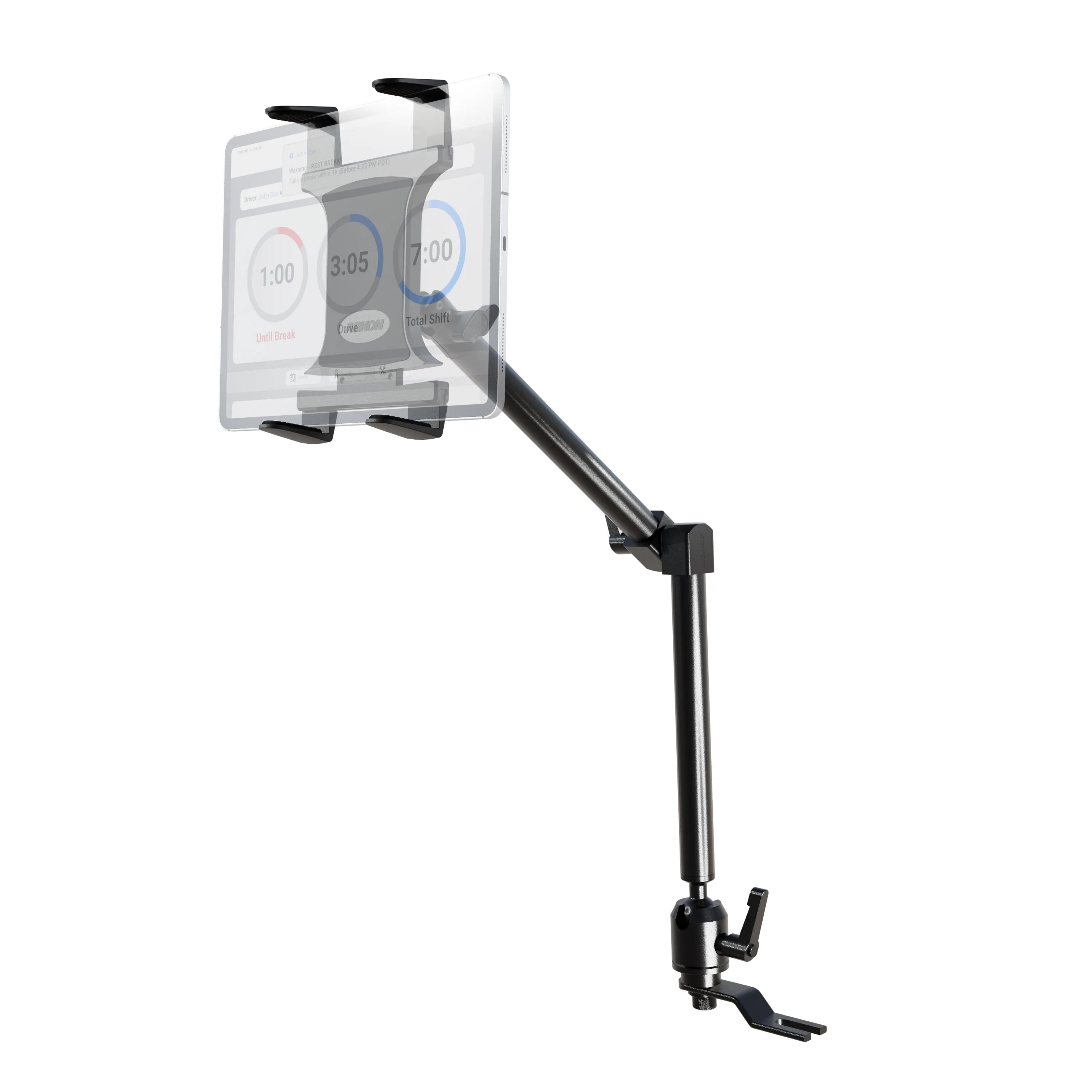 Heavy-Duty Car or Truck Seat Rail Tablet Mount with 22" Arm