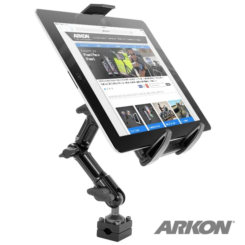 Heavy-Duty Tablet Headrest Push-Button Multi-Angle Mount with 8" Arm for iPad, Note, and more