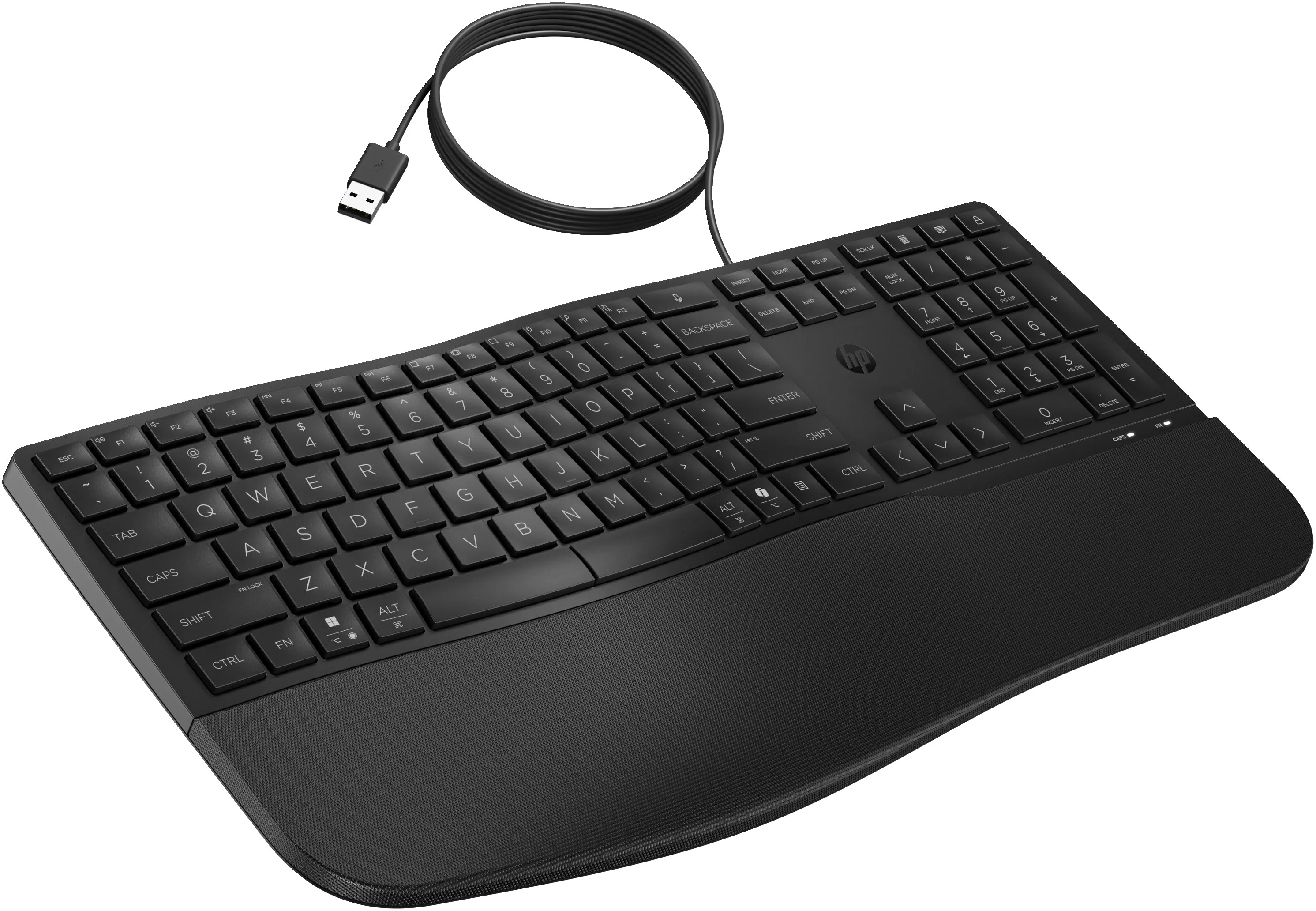 Hp 485 Comfort - Keyboard - Multi Device, 23 Programmable Keys, 3-Zone Layout - Full Size - Usb - Qwerty - Uk - Black