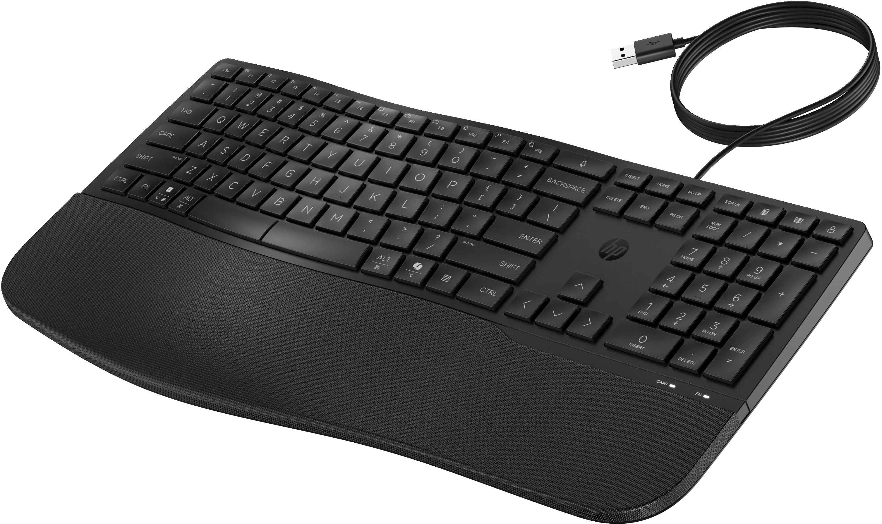 Hp 485 Comfort - Keyboard - Multi Device, 23 Programmable Keys, 3-Zone Layout - Full Size - Usb - Qwerty - Uk - Black