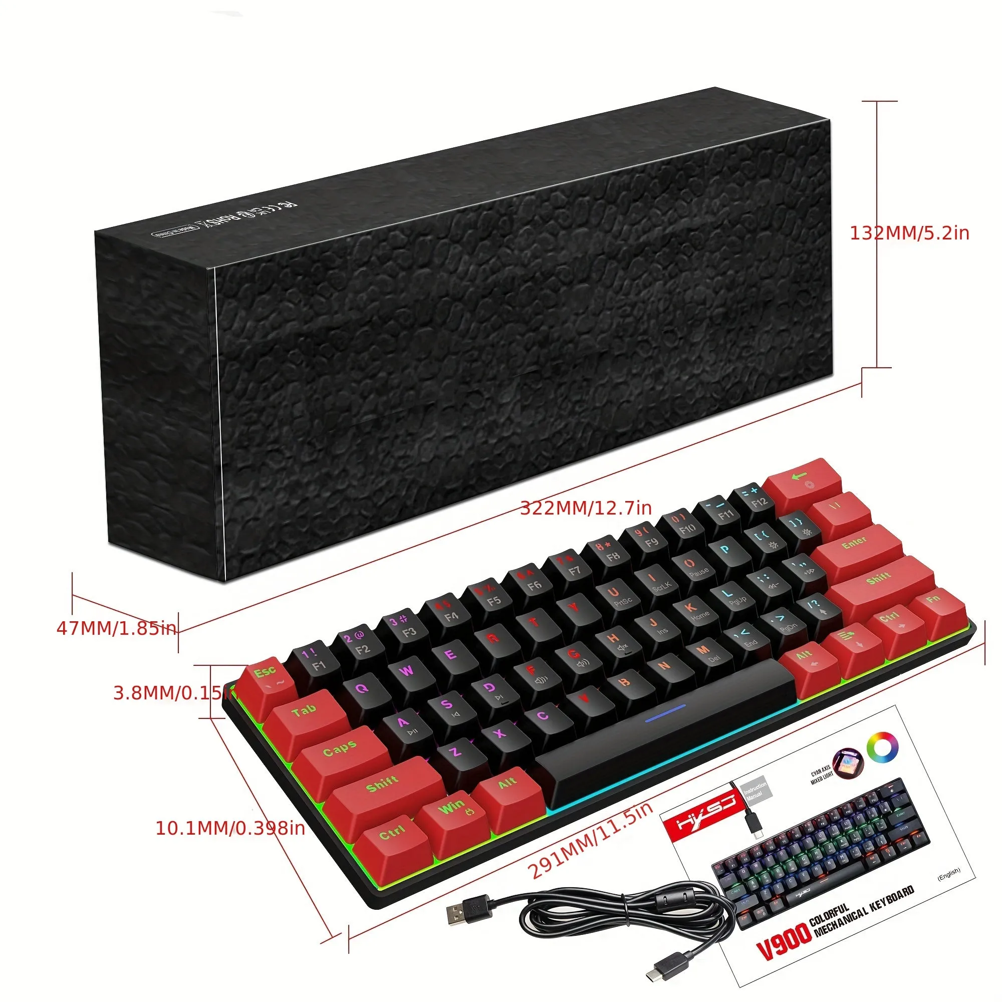 HXSJ 60% Mechanical Gaming Keyboard Compact, Portable, and Precision Performance