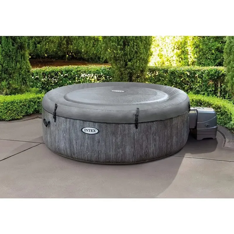 Intex Greywood Deluxe Purespa Hot Tub Including Head Rest, Led Lighting & Wireless Control Panel- 4 Person