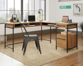 Iron City L Desk Checked Oak