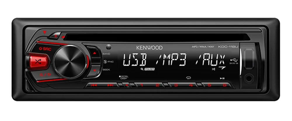 Kenwood KDC-118U In-Dash 1-DIN CD AUX/USB MP3 AM/FM Car Audio Receiver Stereo