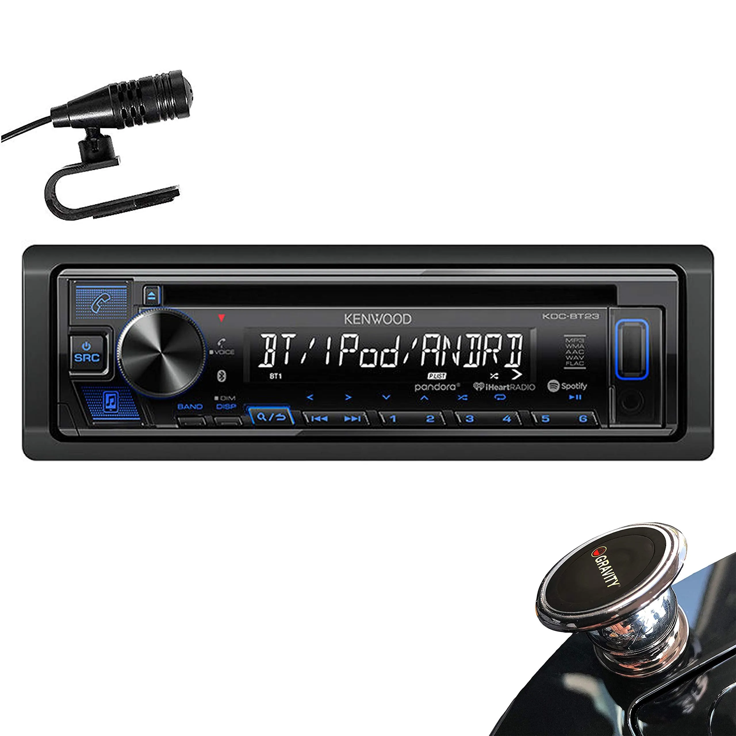 Kenwood KDC-BT23 in-Dash 1-DIN CD Car Stereo Receiver with Front USB Input, Pandora, iHeart Link, Bluetooth and iPhone/Android   Magnet