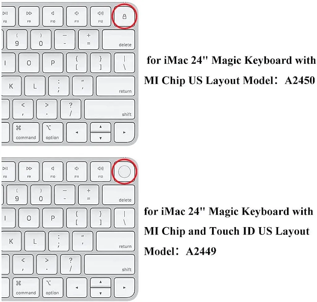 Keyboard Protector For iMac 24 inch, M1, Magic Keyboard with Touch ID, 2021 - US Layout