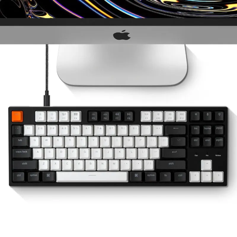 Keychron C1 87 Key Gateron Hot-Swappable Mechanical Wired Keyboard Rgb Brown Switches