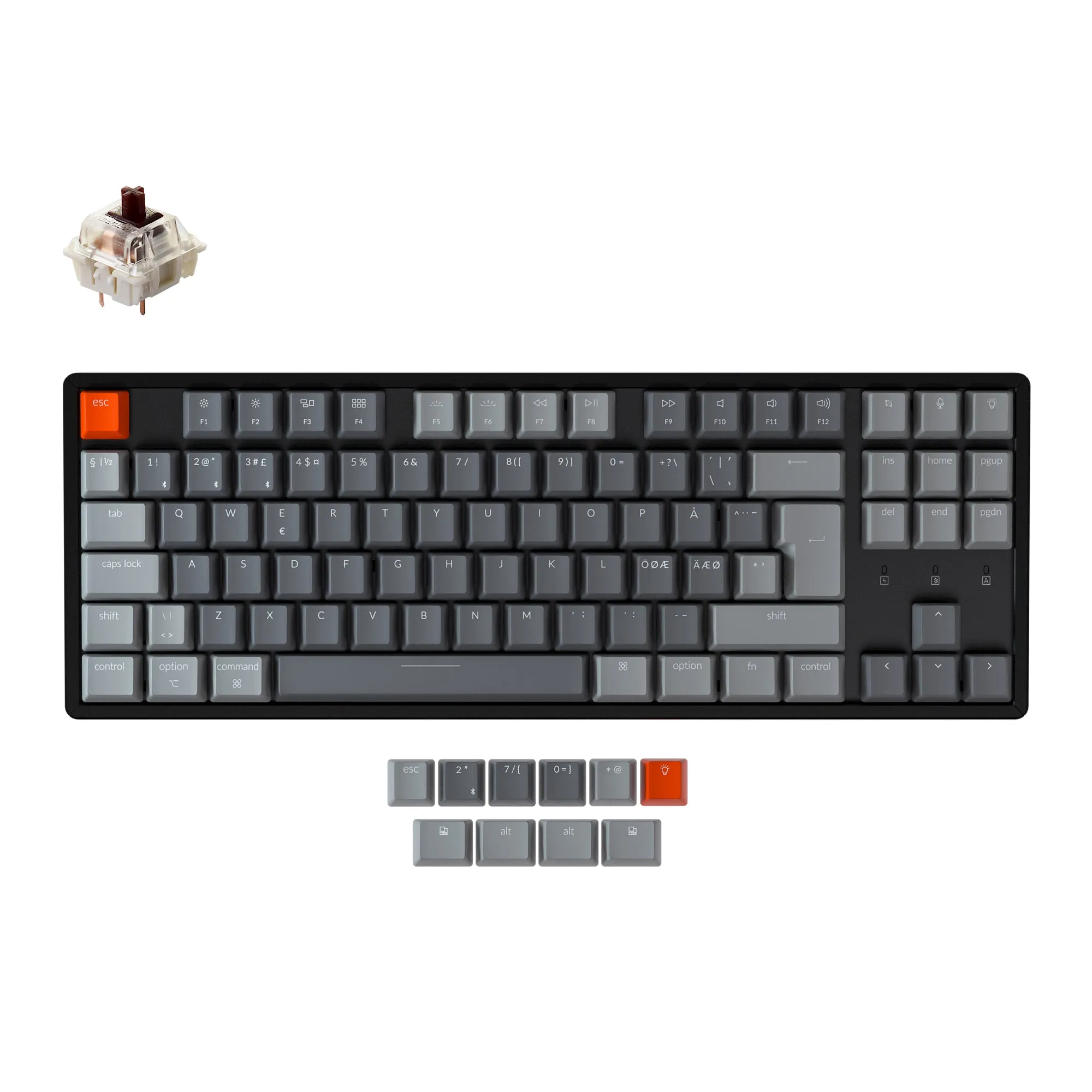 Keychron K8 Wireless Mechanical Keyboard (Nordic ISO Layout)