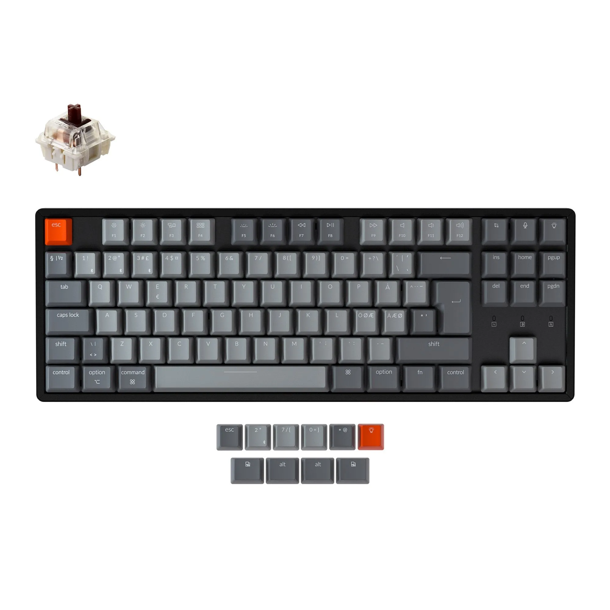 Keychron K8 Wireless Mechanical Keyboard (Nordic ISO Layout)