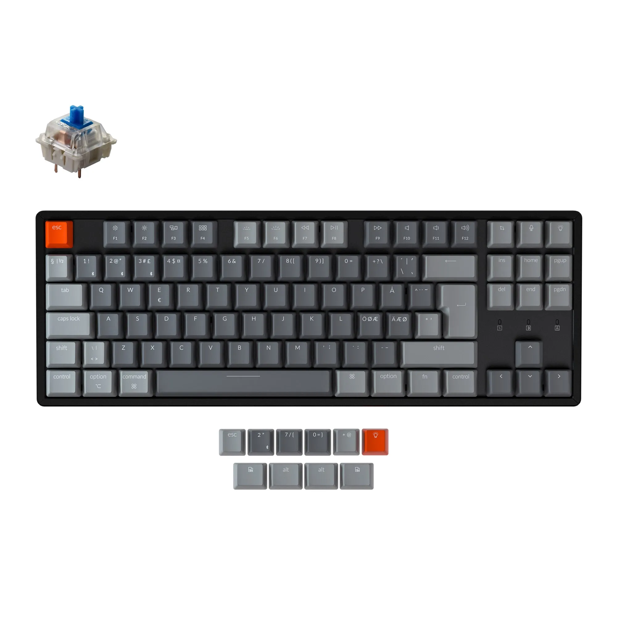 Keychron K8 Wireless Mechanical Keyboard (Nordic ISO Layout)