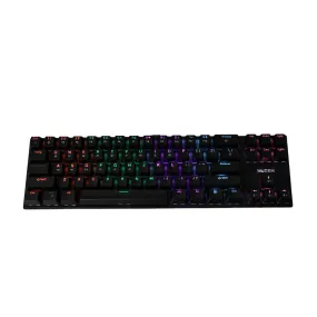 KOZEN Mechanical Keyboard, Gaming Keyboard with Rainbow Backlight & 70% Form Factor | Full Key Rollover, GaoTe MX-Blue Switches, 71 Keycaps, Keyboard Wired, USB Type C Braided Cable, Black