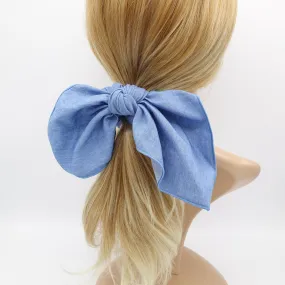 large denim bow knot scrunchies