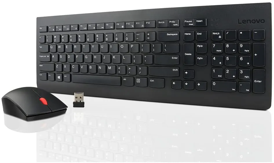 Lenovo Essential Wireless Keyboard and Mouse Combo, Nano USB, 2.4GHz, 1200dpi - 4X30M39458