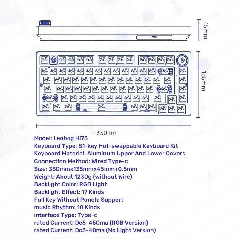 LEOBOG Hi75 Sugar65 Custom Mechanical Keyboard