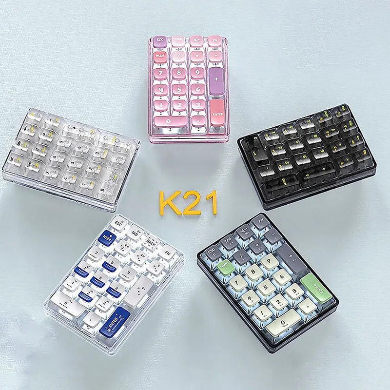 LEOBOG K21 Pudding Keycaps Wireless Number Pad