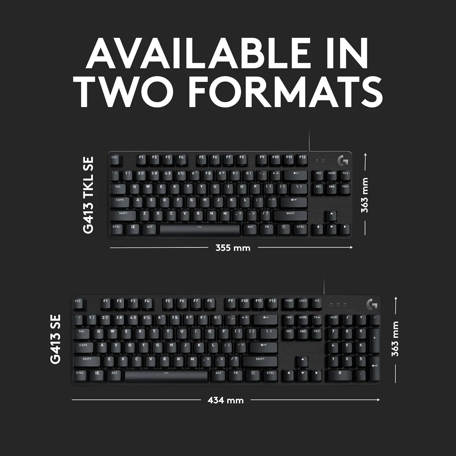 Logitech G413 SE / G413 TKL SE Mechanical Gaming Keyboard | Backlit Keyboard with Tactile Mechanical Switches