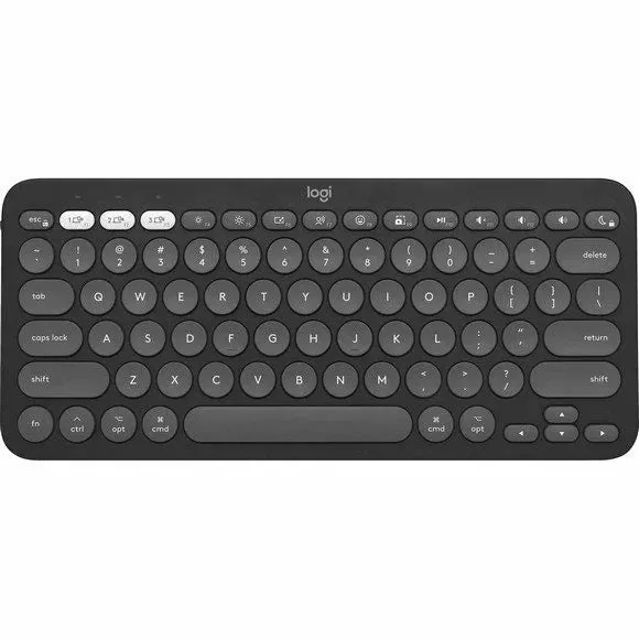 Logitech PEBBLE KEYS 2 K380S Multi-Device Bluetooth Wireless Keyboard, Slim and Portable - Black