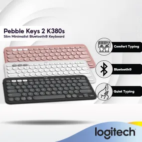 Logitech Pebble Keys 2 K380s Slim, Minimalist Bluetooth® keyboard with Customizable Keys | Office Keyboard | Silent Type