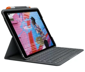 Logitech Slim Folio Bluetooth Tastatur Und Schutzhülle Ipad 7./8. Generation Grey Qwertz De