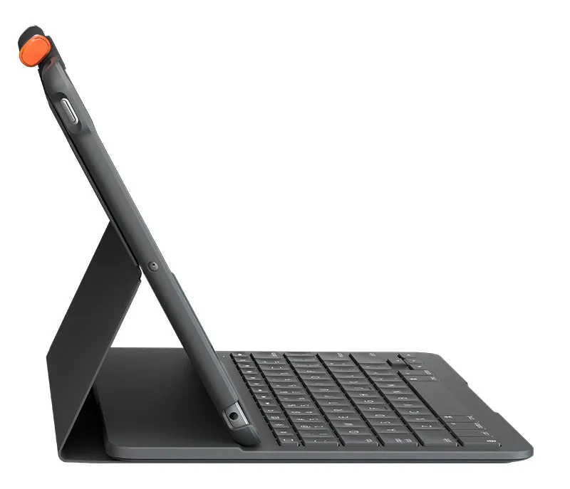 Logitech Slim Folio Bluetooth Tastatur Und Schutzhülle Ipad 7./8. Generation Grey Qwertz De